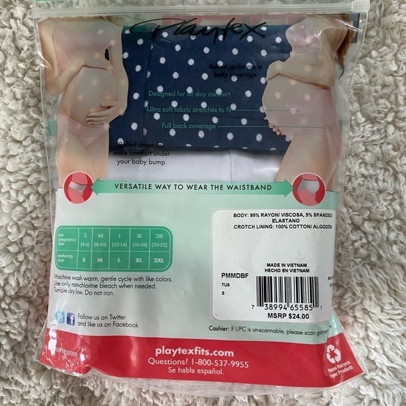 NWT - 3 Pack Playtex Maternity Fold Over Brief - Small - Picture 3 of 4